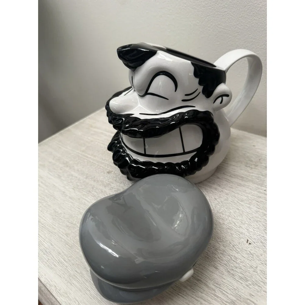 Large Paul Cardew Brutus Popeye Ceramic Teapot 2001 King Features Signed 8.5”h